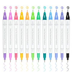 Ohuhu Colored Fineliner & Brush Pens, 12 Colors best price