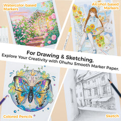 Ohuhu Marker Pads Art Sketchbooks for Markers, 2 Pack discount