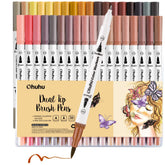 Ohuhu Maui 36 Skin Tone Colors Dual Tips Water Based Art Markers, Brush & Fineliner free delivery