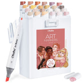 Ohuhu Kaala Slim Broad and Fine Dual Tips Alcohol Art Markers-24 Color Skin Tone discount