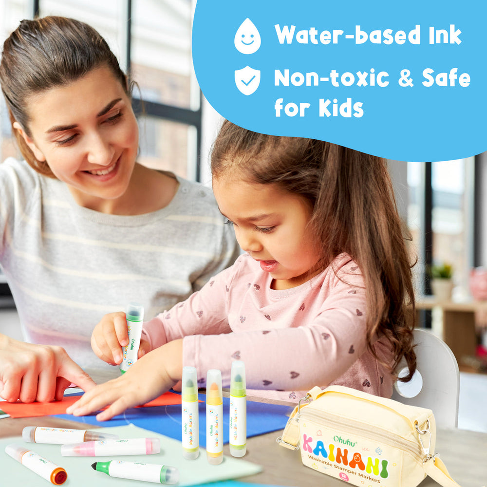 Ohuhu Washable Stamper Kids Dual Tips Water-based Markers US delivery