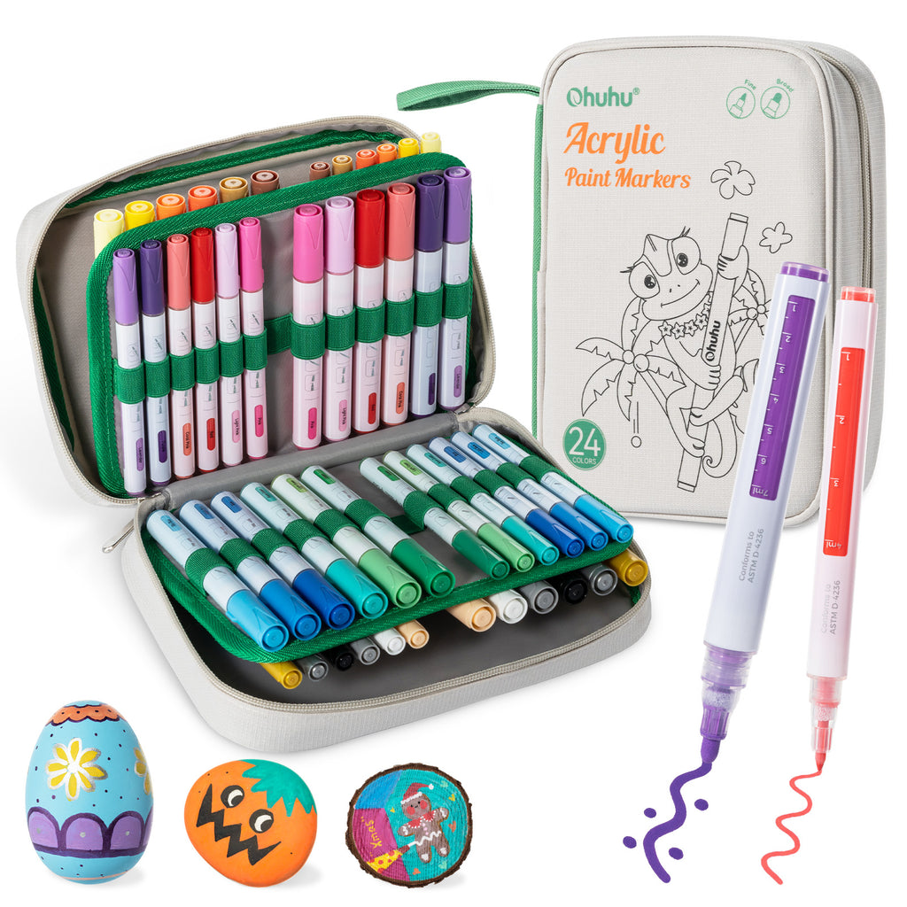 Ohuhu Acrylic Markers 24 Colors 48 Pack discount