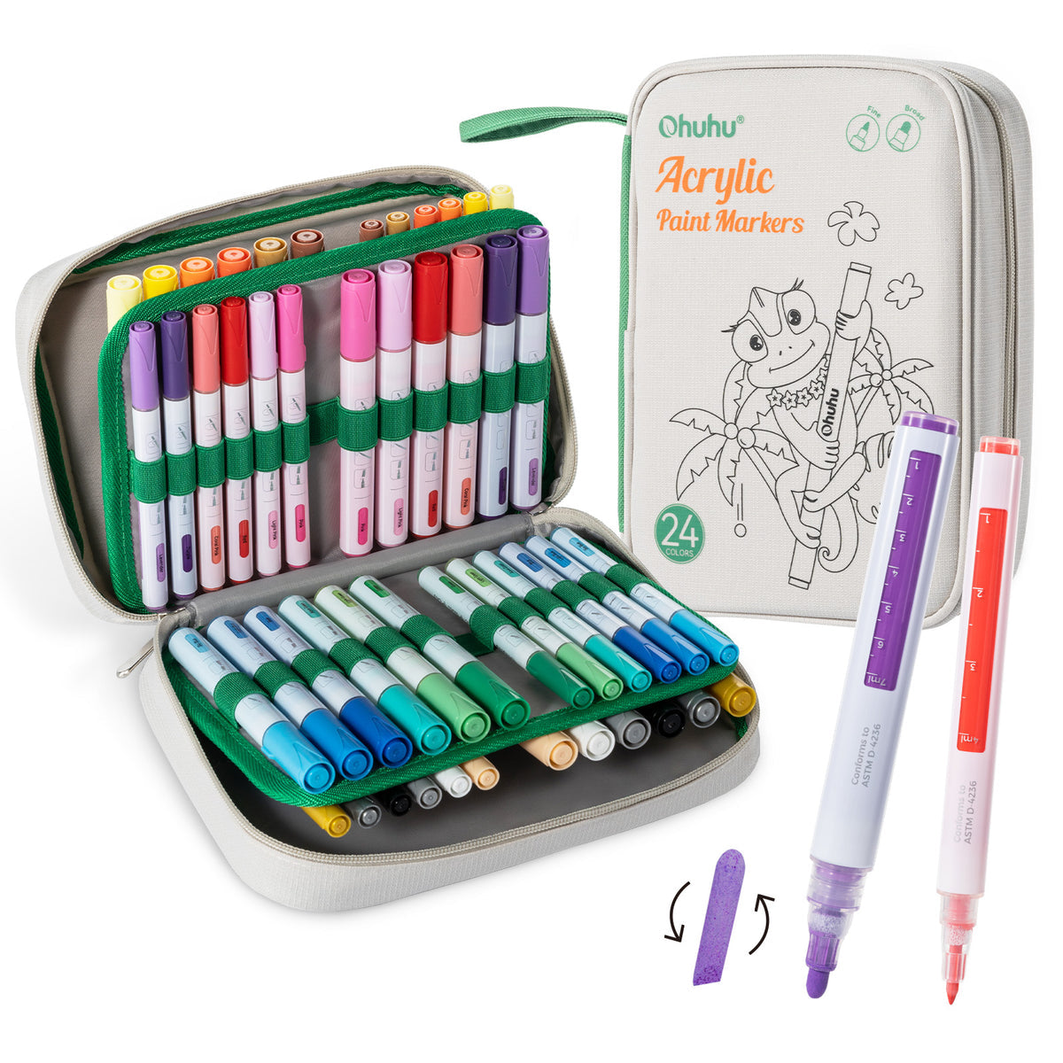 Ohuhu Acrylic Markers 24 Colors 48 Pack discount