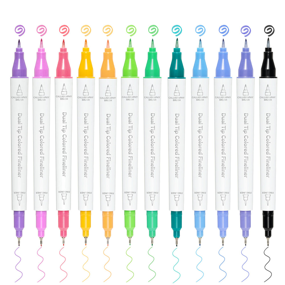Ohuhu Colored Fineliner & Brush Pens, 12 Colors best price