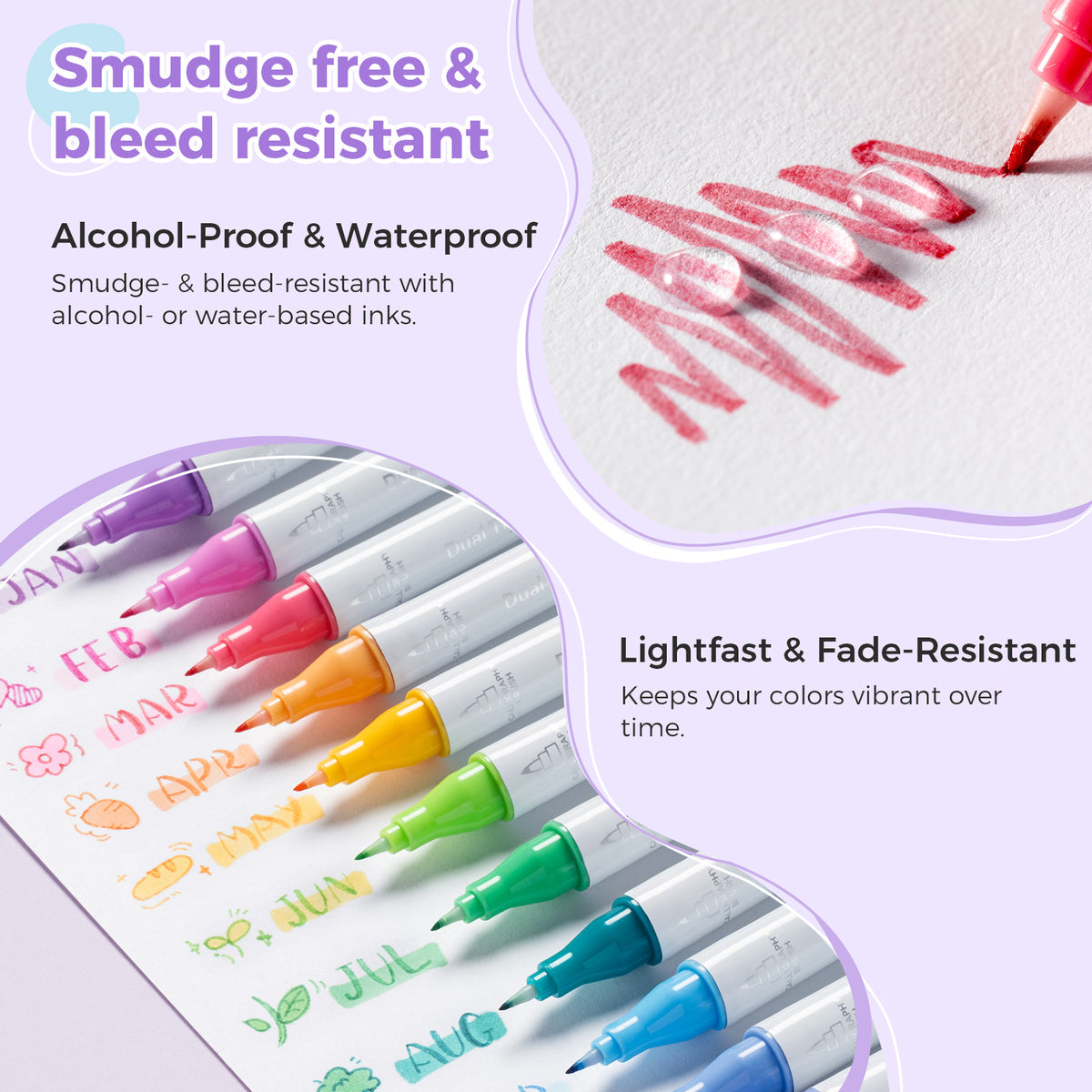 Ohuhu Colored Fineliner & Brush Pens, 12 Colors best price