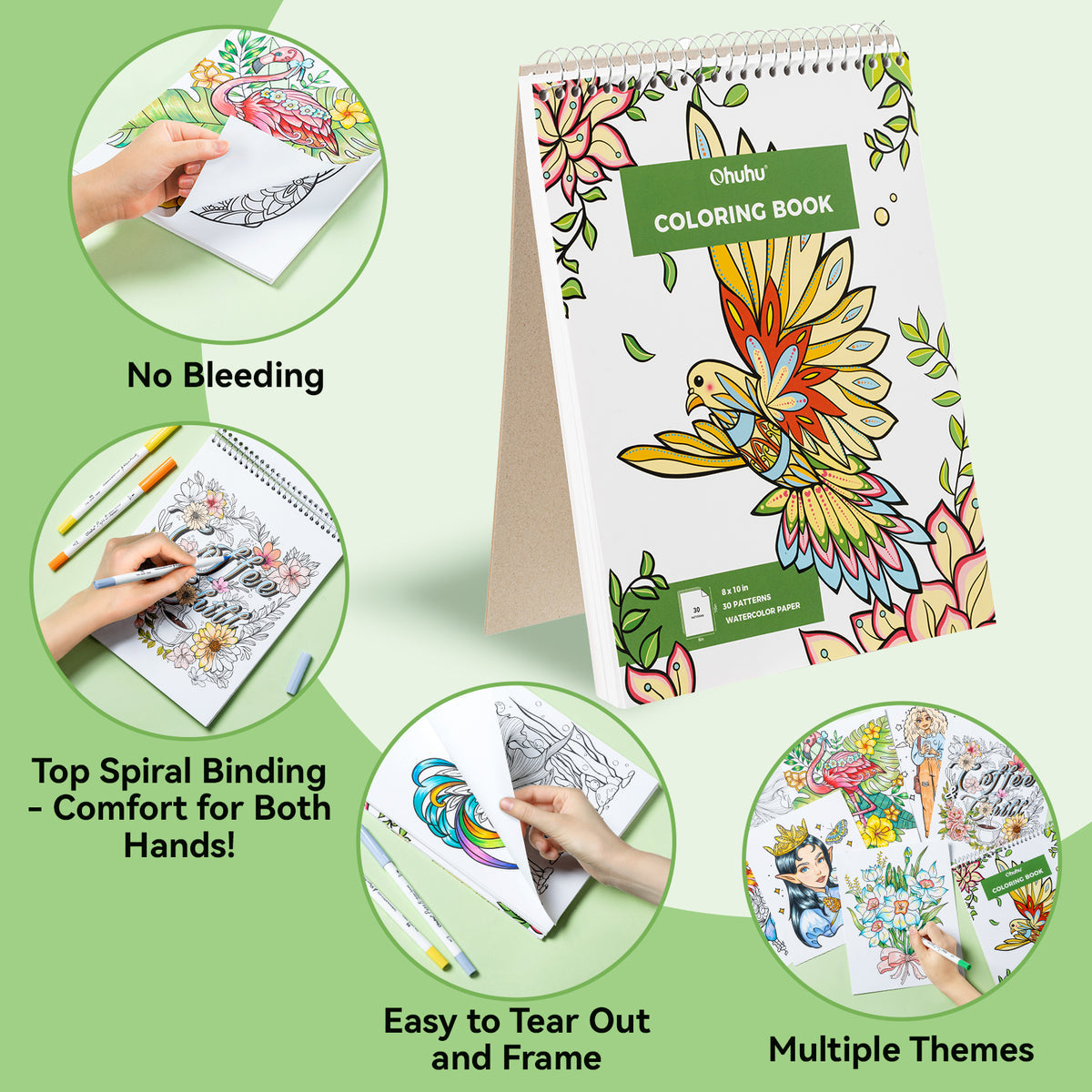 Ohuhu Pupe B 40 Paper-friendly (No Peeling)  Markers＆ Coloring Book Set near me