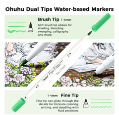 Ohuhu Pupe B 40 Paper-friendly (No Peeling)  Markers＆ Coloring Book Set near me