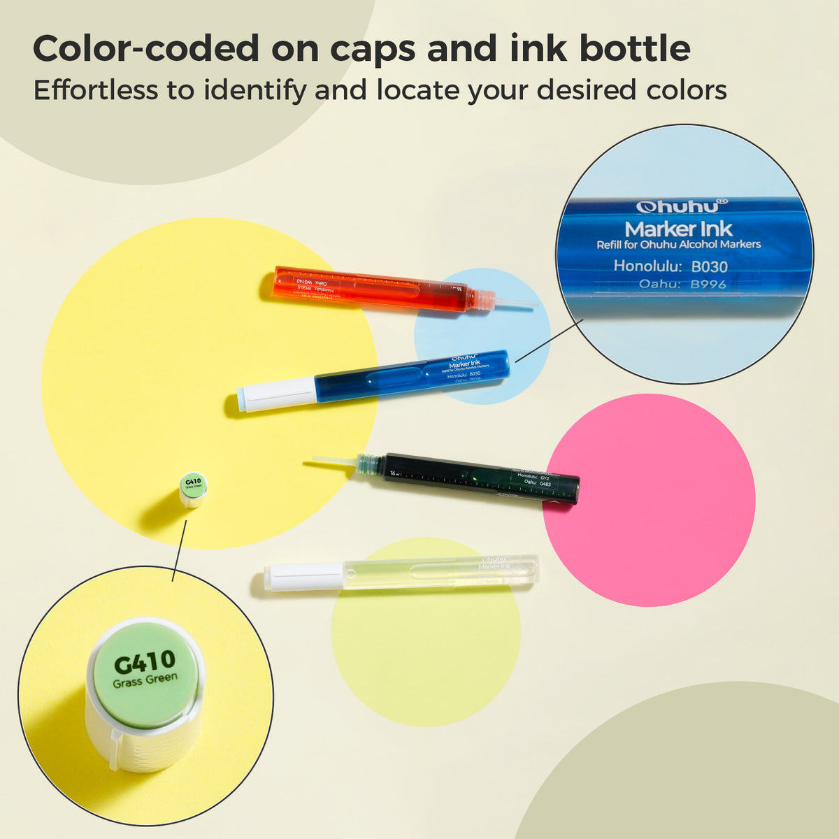 Ohuhu Marker Ink RV316 / R16 / V651 Refill for Alcohol marker US delivery