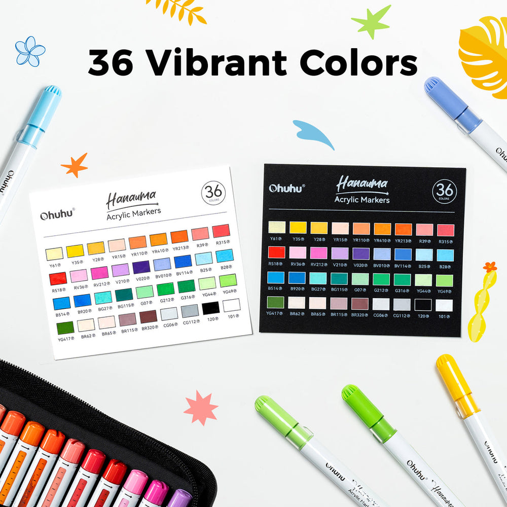 Ohuhu Acrylic Paint Markers Refillable 36 Colors – Hanauma US delivery