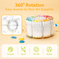 Ohuhu 360° Rotating Clear Acrylic Marker Organizer best price