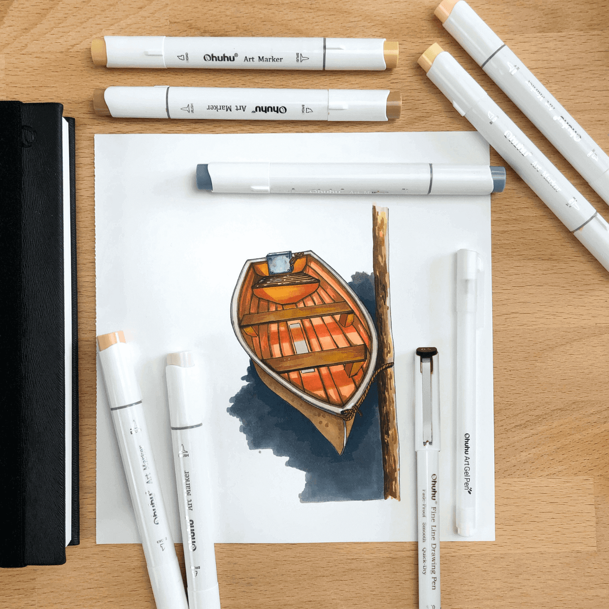 Ohuhu Fineliner Drawing Pen, 8 Pack best price