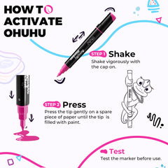 Ohuhu Dual Nib Waterproof Acrylic Pen 30 / 60 / 90 Colors - Kakaako low price