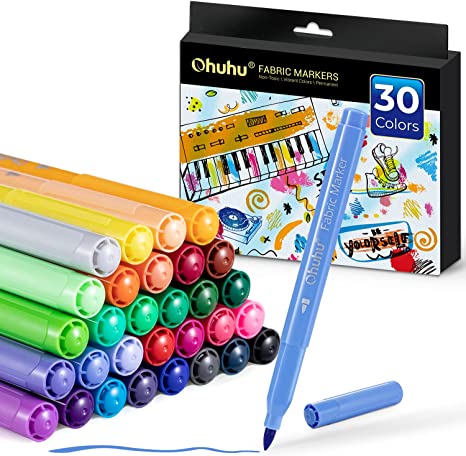 Ohuhu Fabric 30 Color Markers Permanent for Clothes low price