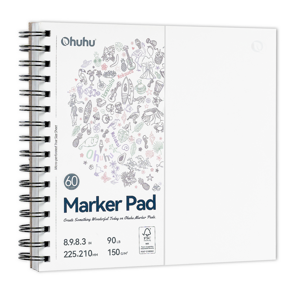 Ohuhu Bleedproof Double-Sided Marker Pad, Spiral-Bound discount